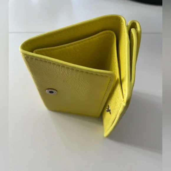 BALENCIAGA Paper Mini Trifold Wallet Purse Leather Made In Italy - Picture 16 of 17